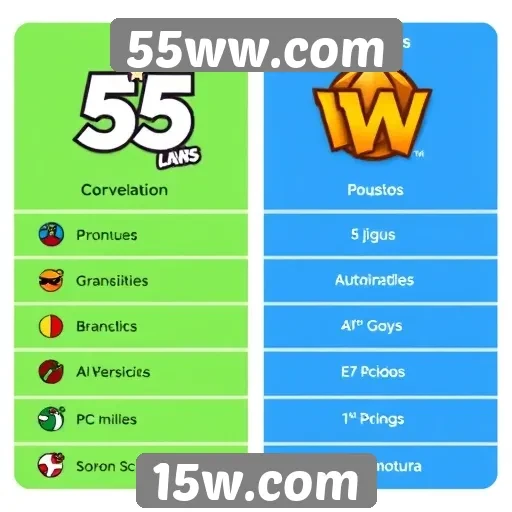 Comparativo entre 55ww.com e outros sites de jogos